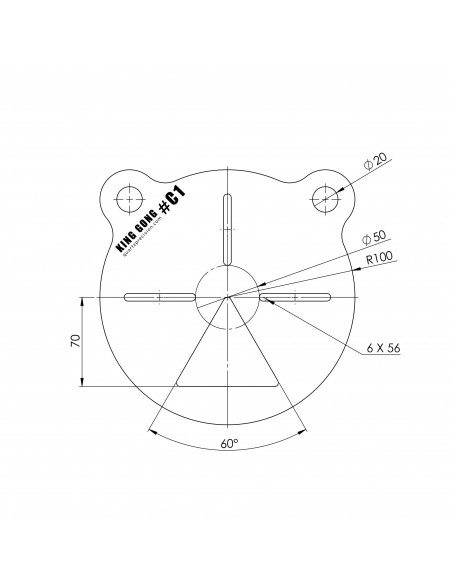 Set of 4 stencils types C1 to C4 for gong 200V2 - KING GONG