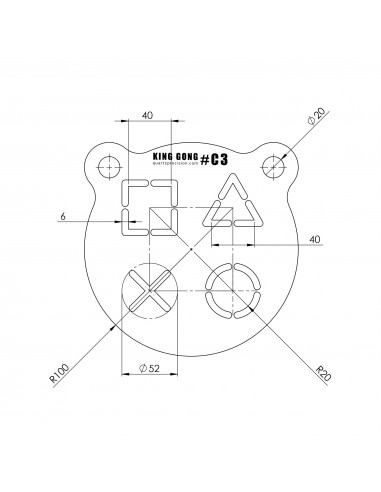 Lot de 4 pochoirs types C1 à C4 pour gong 200V2 - KING GONG