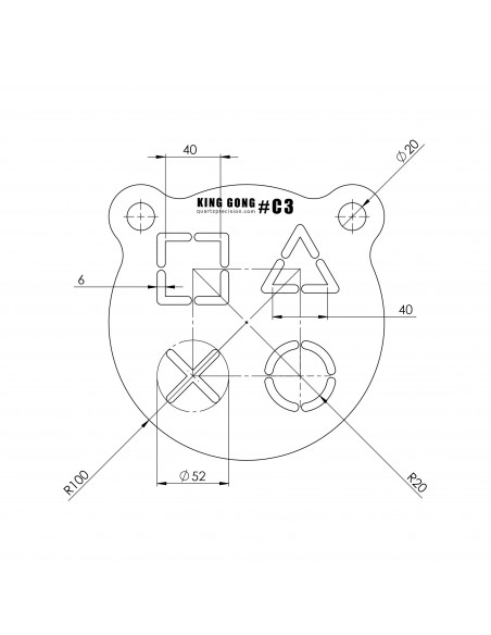 Set of 4 stencils types C1 to C4 for gong 200V2 - KING GONG