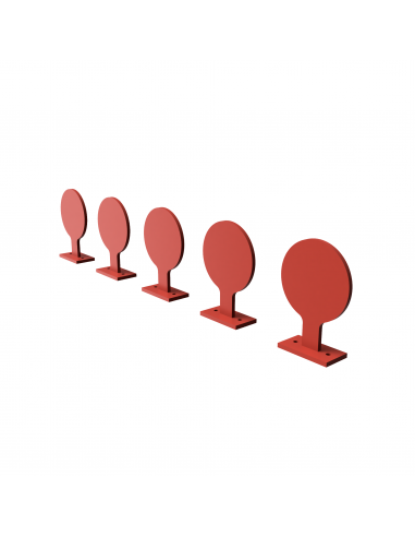 Set of 5 shooting gongs compatible with TAR 25 support - KING GONG
