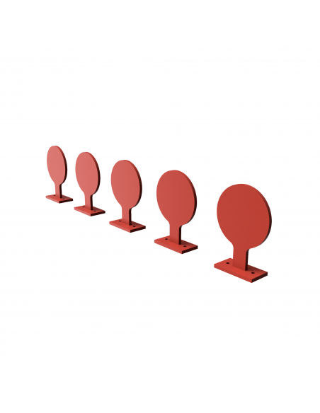 Set of 5 shooting gongs compatible with TAR 25 support - KING GONG