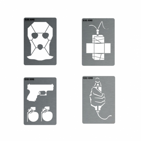 Set II of 4 stainless steel stencils for Predator target - KING GONG
