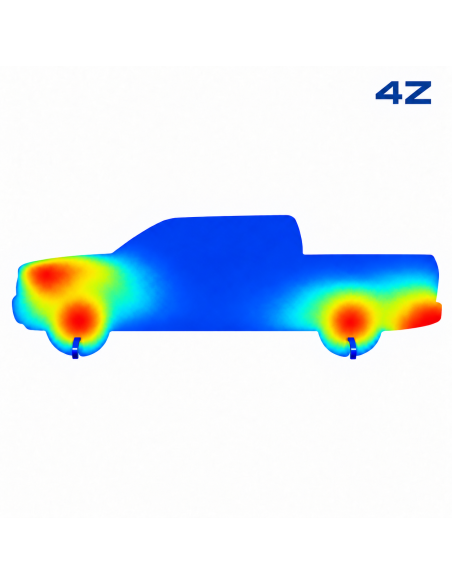 PICKUP Thermal 4Z — Heating zones illustration, not an actual thermal image.
