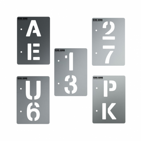 Set of 5 stainless steel stencils special target 150mm - KING GONG