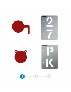 Set of 5 stainless steel stencils special target 150mm - KING GONG 2