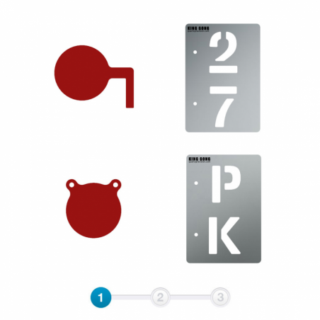 Set of 5 stainless steel stencils special target 150mm - KING GONG